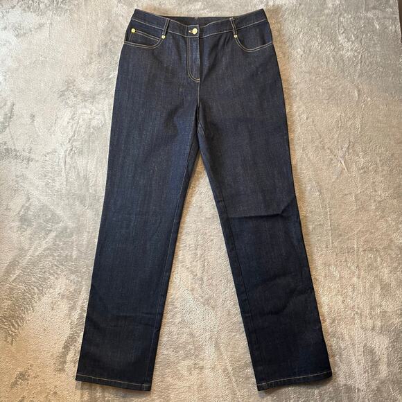 St. John Sz‎ 8 Jeans Jeweled Maltese Cross Pocket Denim Pants Women's - Picture 5 of 8